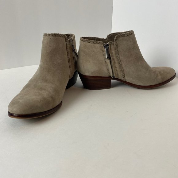 SAM EDELMAN Paige Suede Leather Fringe Ankle Booties with Braid Detail S… - Picture 6 of 14